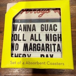 Yellow Absorbent Coaster Set - Fun Tabletop Accent